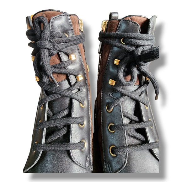 Tod's Diamond Quilted Lace-up Boot In Black Multi Size 34.5 (US 4.5) - Picture 13 of 16